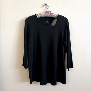 J.Jill Pima 3/4 Sleeve Side-Inset Blouse